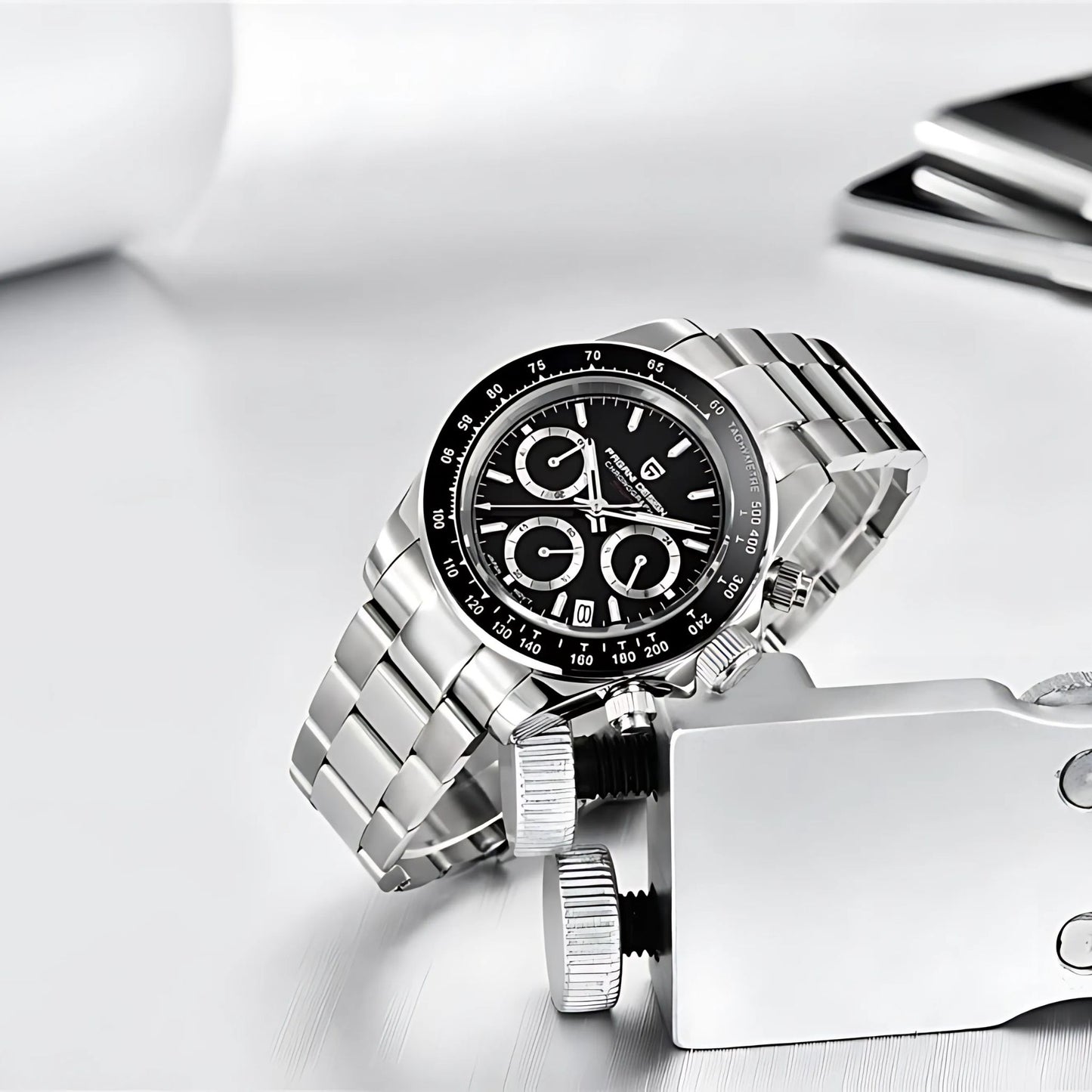PAGANI DESIGN Velocity Chronograph 40mm Quartz Watch – Sporty Men's Watch in Stainless Steel, Seiko VK63