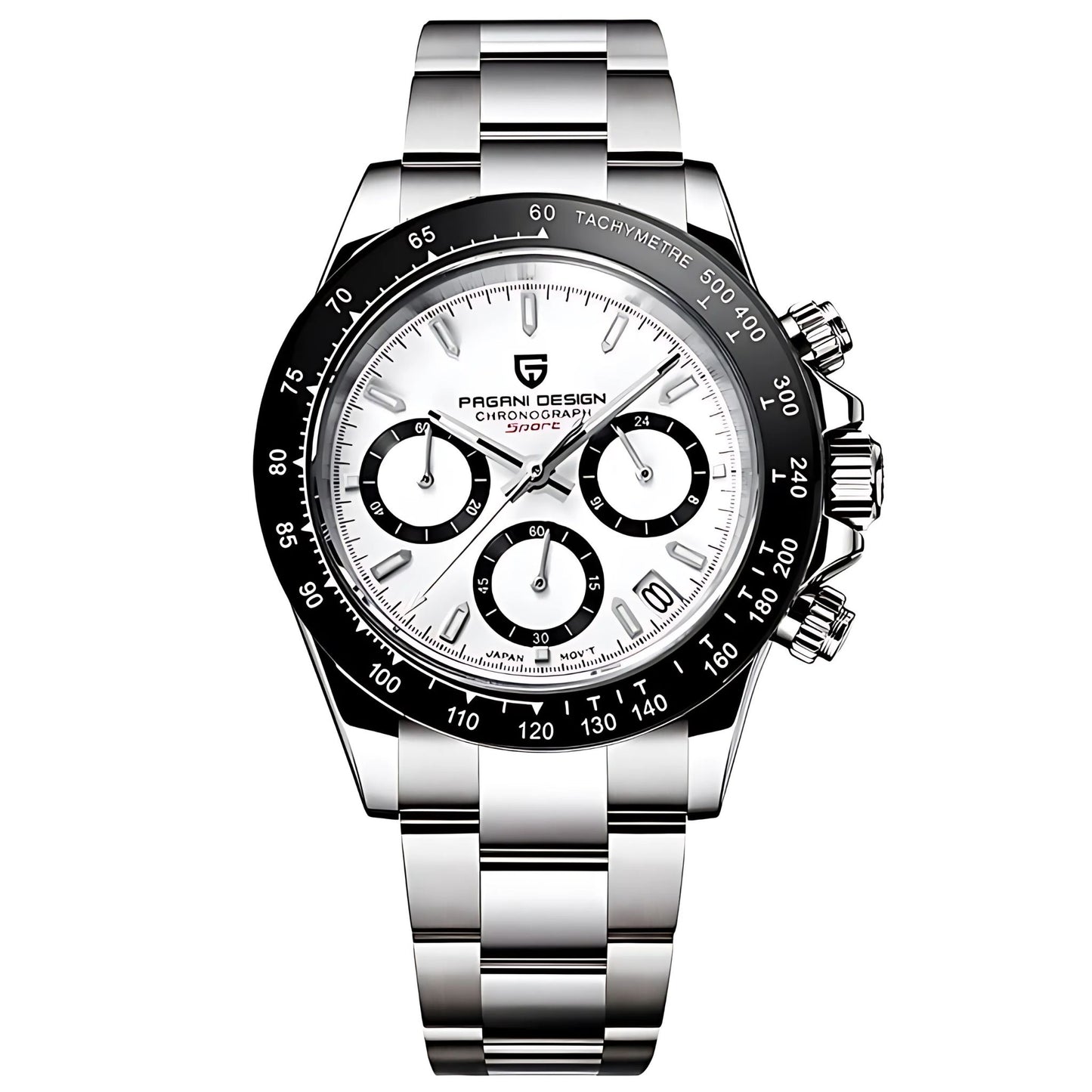 PAGANI DESIGN Velocity Chronograph 40mm Quartz Watch – Sporty Men's Watch in Stainless Steel, Seiko VK63