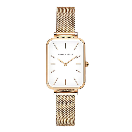 HANNAH MARTIN Kvartsklocka – Minimalistisk Damklocka i Tunn Design & Rostfritt Stål