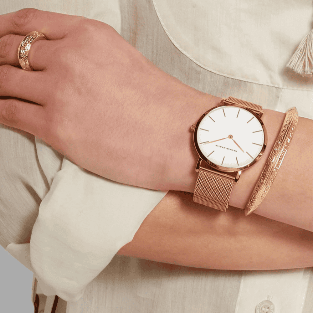 HANNAH MARTIN Elegance 36mm Quartz Watch – Stylish Women's Watch in Stainless Steel with Minimalist Design
