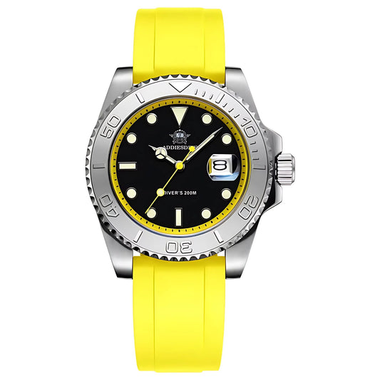 ADDIESDIVE Fjord Diver 41mm Kvartsklocka- Sportig Herrklocka i Rostfritt Stål, Dykstil