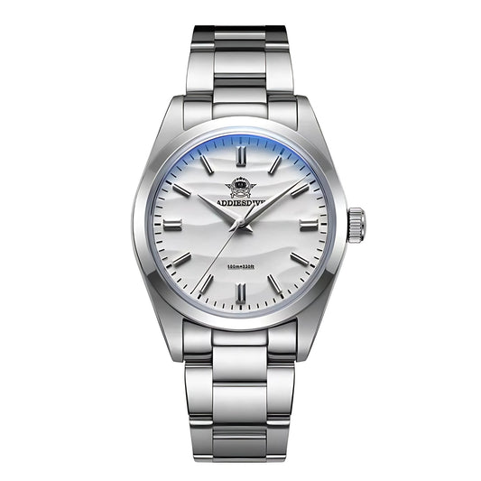 ADDIESDIVE Sahara 36mm Kvartsklocka – Elegant Herrklocka i Rostfritt Stål med Sandstruktur