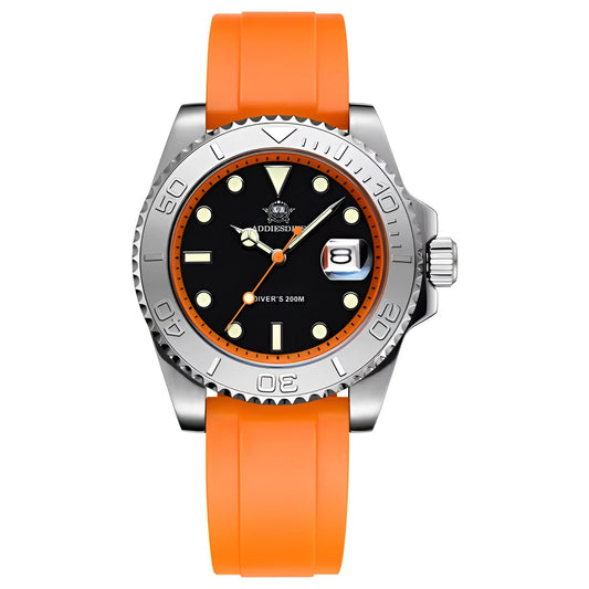 ADDIESDIVE Fjord Diver 41mm Kvartsklocka- Sportig Herrklocka i Rostfritt Stål, Dykstil