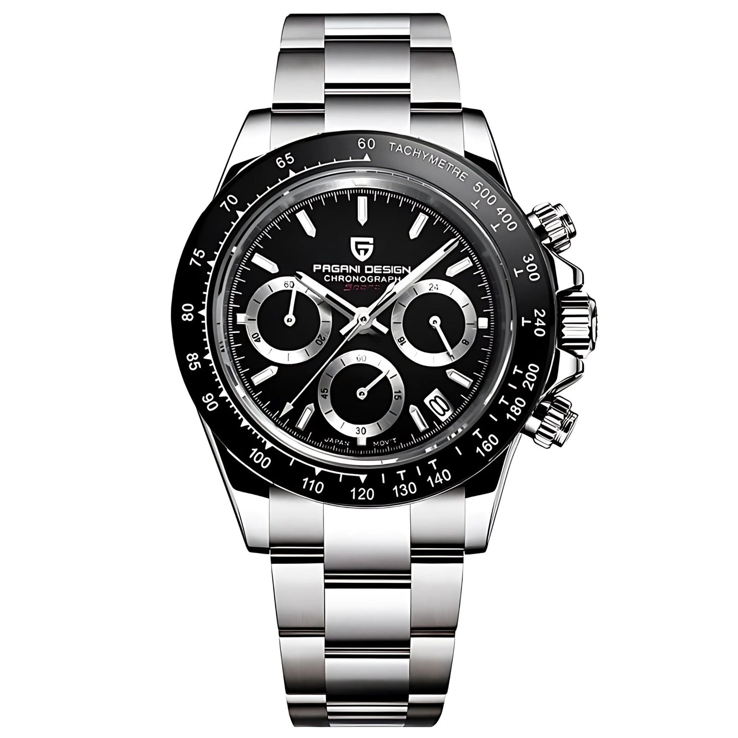 PAGANI DESIGN Velocity Chronograph 40mm Quartz Watch – Sporty Men's Watch in Stainless Steel, Seiko VK63