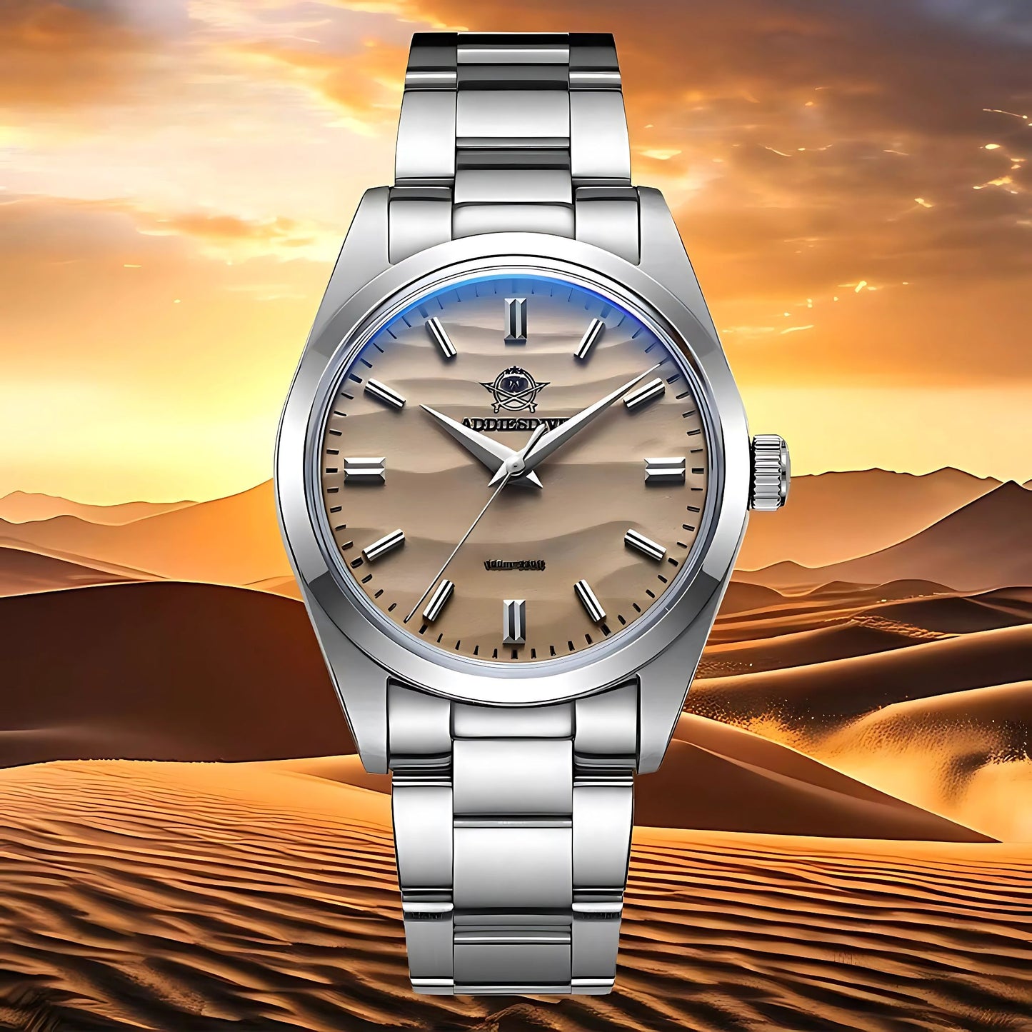 ADDIESDIVE Sahara 36mm Quartz Watch – Elegant Men's Watch in Stainless Steel with Sand Texture