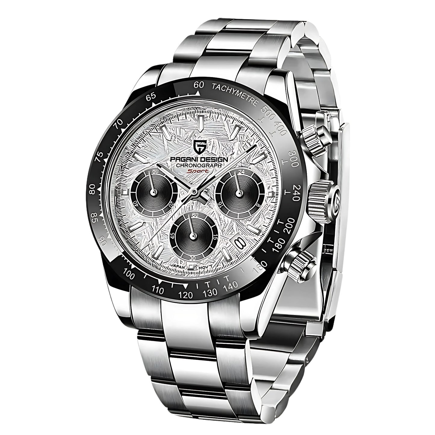 PAGANI DESIGN Velocity Chronograph 40mm Quartz Watch – Sporty Men's Watch in Stainless Steel, Seiko VK63