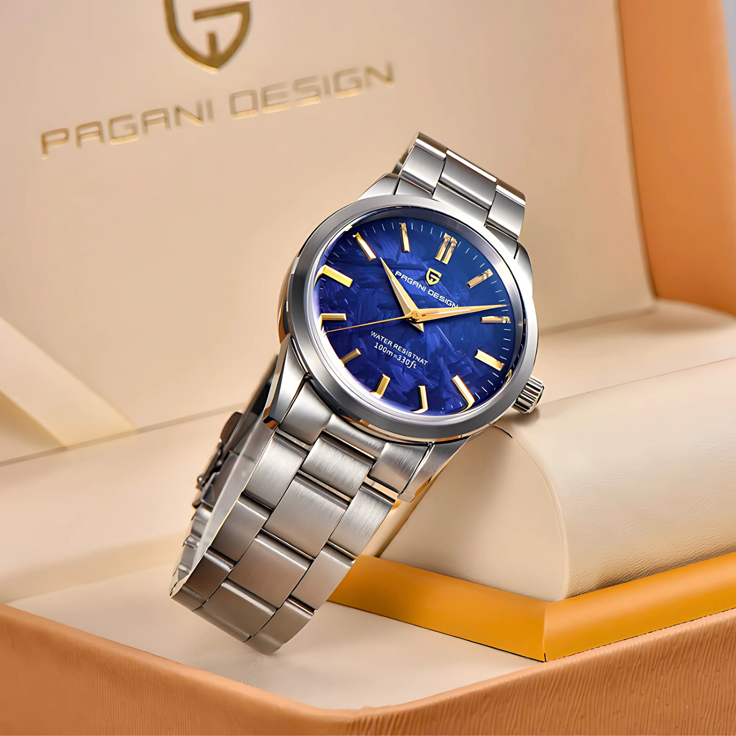 PAGANI DESIGN Signature 40mm Quartz Watch – Elegant Men's Watch in Stainless Steel