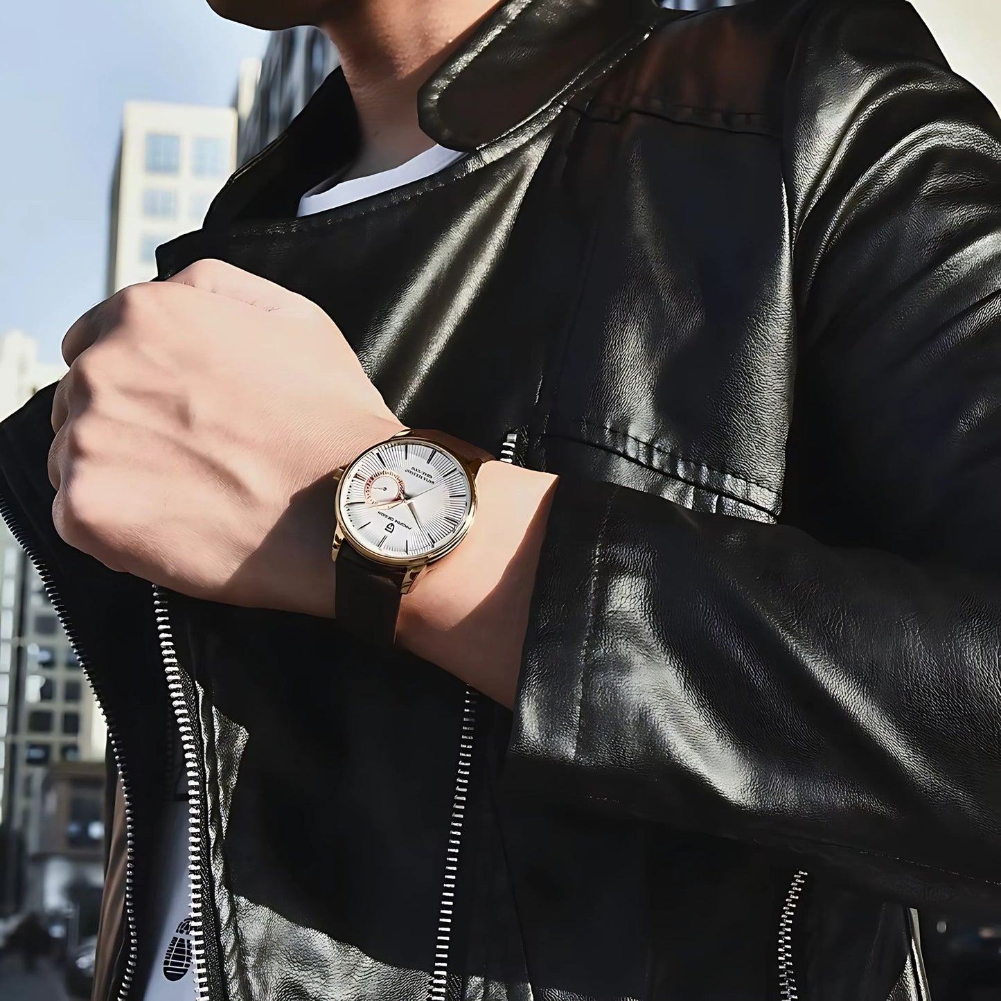 PAGANI DESIGN Gentleman 40mm Quartz Watch – Elegant Men's Watch in Stainless Steel, Seiko VH65