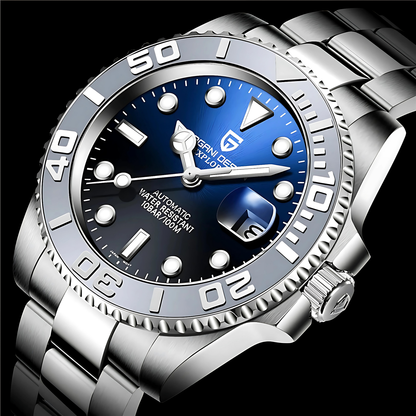 PAGANI DESIGN Ocean 40mm Automatic Men's Watch - Diving Style, Sapphire Glass