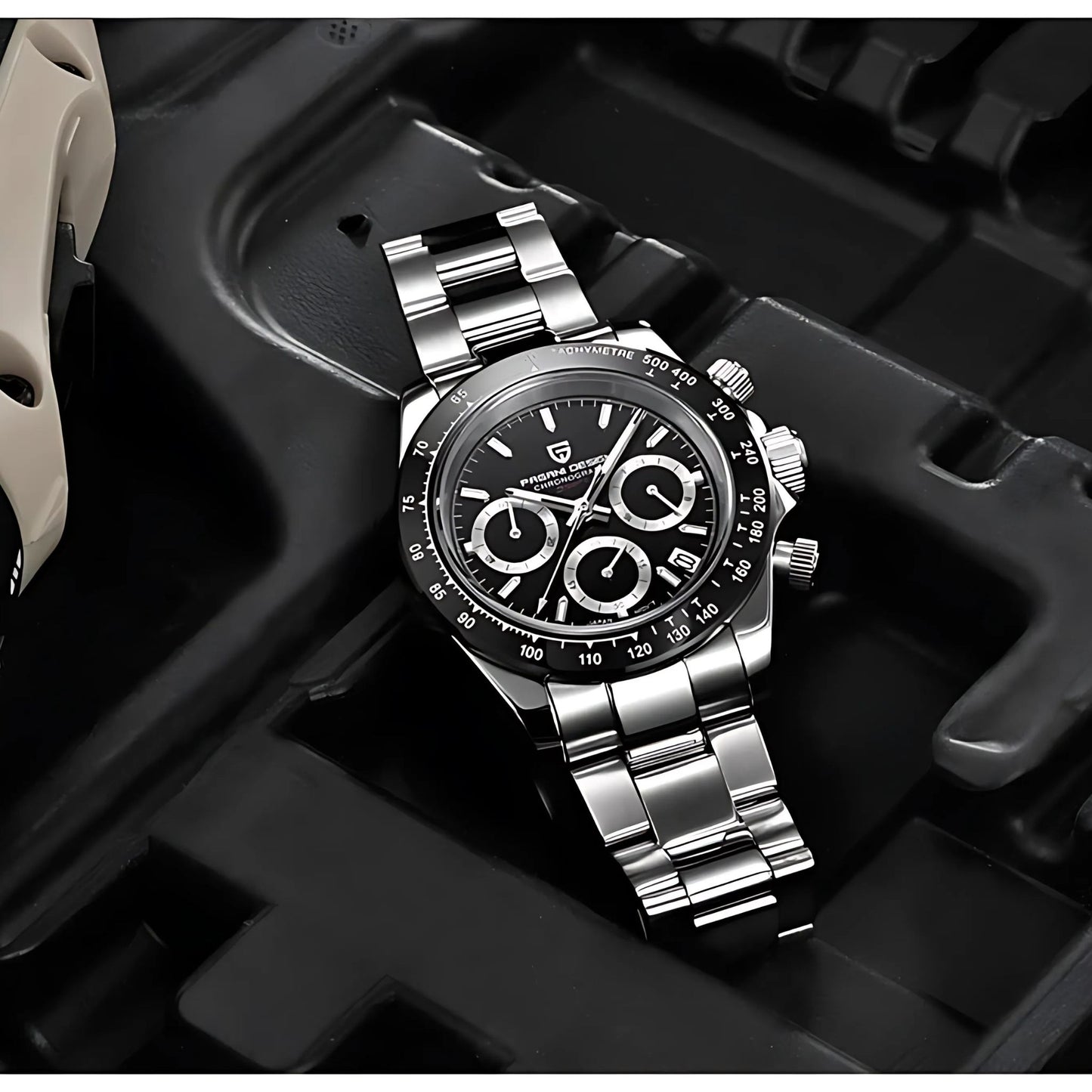 PAGANI DESIGN Velocity Chronograph 40mm Quartz Watch – Sporty Men's Watch in Stainless Steel, Seiko VK63