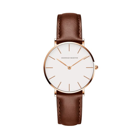 HANNAH MARTIN Signature 36mm Kvartsklocka – Elegant Damklocka i Rostfritt Stål