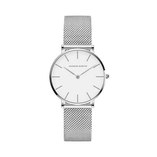 HANNAH MARTIN Elegance 36mm Kvartsklocka – Stilren Damklocka i Rostfritt Stål med Minimalistisk Design