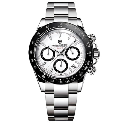 PAGANI DESIGN Velocity Chronograph 40mm Quartz Watch – Sporty Men's Watch in Stainless Steel, Seiko VK63