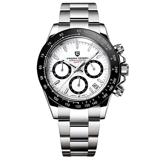 PAGANI DESIGN Velocity Chronograph 40mm Quartz Watch – Sporty Men's Watch in Stainless Steel, Seiko VK63