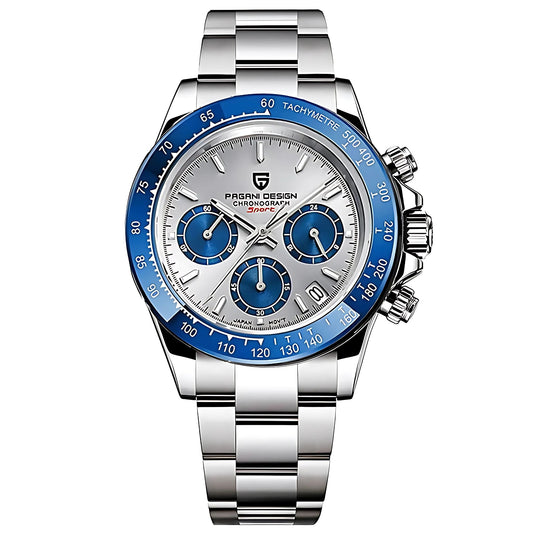 PAGANI DESIGN Velocity Chronograph 40mm Quartz Watch – Sporty Men's Watch in Stainless Steel, Seiko VK63